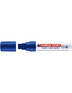 Edding 4090 Feutre de Tiza Liquida - Pointe Biselada - Trait entre 4 et 15mm - Olor Neutro - Couleur Bleu