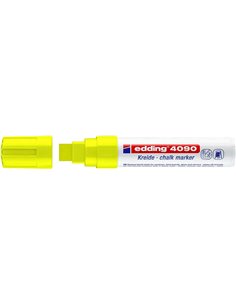 Edding 4090 Feutre de Tiza Liquida - Pointe Biselada - Trait entre 4 et 15mm - Olor Neutro - Couleur Jaune Neon