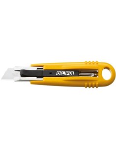 Olfa SK-4 Cuchilla de Sécurité Autoretractil Semiautomatica - Canal de Acier Inoxydable - Maxima Sécurité - Usage Ambidiestro