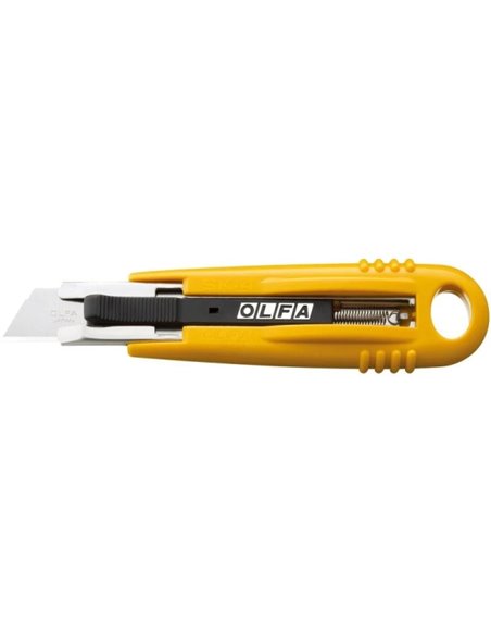 Olfa SK-4 Cuchilla de Sécurité Autoretractil Semiautomatica - Canal de Acier Inoxydable - Maxima Sécurité - Usage Ambidiestro