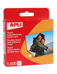 Apli Pack de 1000 Tacks Autoadhesivos Double face - Taille 12x16mm - Idéal Pour Manualidades et Albumes - Sans de Acidos
