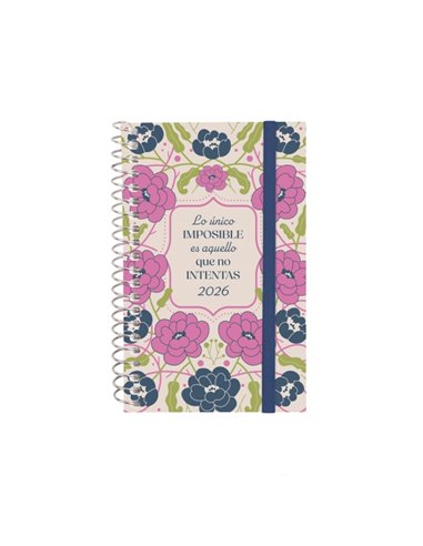 Finocam Design Collection Agenda de Spirale - Annuel 2026 - Couvercle Légère - Format E3 - 85x14x127mm - Semaine sur 2 pages Hor
