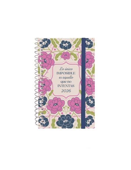 Finocam Design Collection Agenda de Spirale - Annuel 2026 - Couvercle Légère - Format E3 - 85x14x127mm - Semaine sur 2 pages Hor