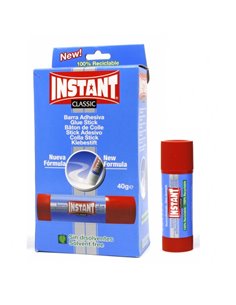 Instant Classic Barra de Pegamento 40grs - Adapté Pour Usage Infantil et/ou Domestique - Lavable - Sans Disolventes