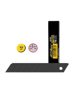 Olfa Pack de 10 Cuchillas de Respuesto Negras Pour Cutters Olfa - 8 Segmentos - Ancho 18mm