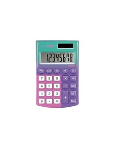 Milan Pocket Sunset Calculadora de Poche Avec Écran de 8 Digitos - 3 Teclas de Memoria et Raiz Cuadrada - Teclas Avec Toucher Do