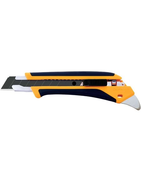 Olfa L5-AL Cutter Grande Avec Agarre Antidérapant - Bloqueo Automatico - Pua de Metal Duro - Canal de Acier Inoxydable - Usage A