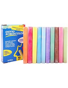Giotto Robercolor Pack de 10 Tizas Redondas de Couleurs - Testadas Dermatologicamente - Compactas et Duraderas - Couleurs assort