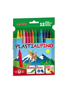 Alpino PlastiAlpino Pack Avec 12 Ceras Pour Niños - Material Résistant - No Manchan - Couleurs Brillantes - Couleurs assorties