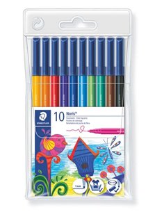Staedtler Noris 326 Feutre de Pointe de Fibre - Résistant à la Presion - Encre Base de Eau - Couleurs assorties