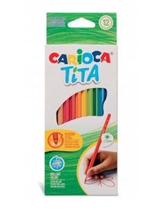 Carioca Tita Pack de 12 Lapices de Resina - Corps Hexagonal - Escritura Blanda - Mina Segura et Super Résistant à les Caidas - C