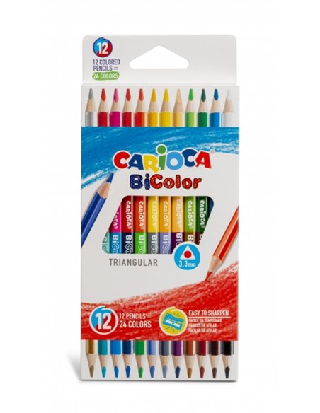 Carioca Pack de 12 Lapices Triangulares - Mina de Haute qualité - Haute résistance à la Rotura - Facile de Sacar Pointe - Couleu