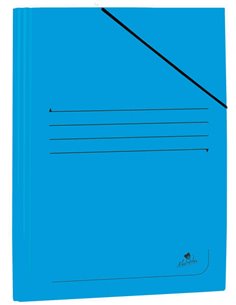 Mariola Chemise de Carton Plastificado Folio 500gr/m2 - Dimensions 34x25cm - Fermeture Avec Goma Élastique - Couleur Bleu