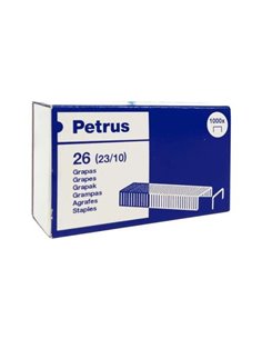 Petrus Boîte de 1000 Agrafes 23/10 Cobreadas - Jusqu'à 70 Feuilles - Patilla de 10mm