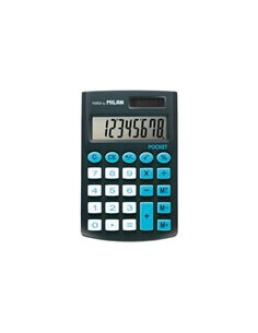 Milan Pocket Calculadora de Poche Avec Écran de 8 Digitos - 3 Teclas de Memoria et Raiz Cuadrada - Teclas Avec Toucher Doux - Co