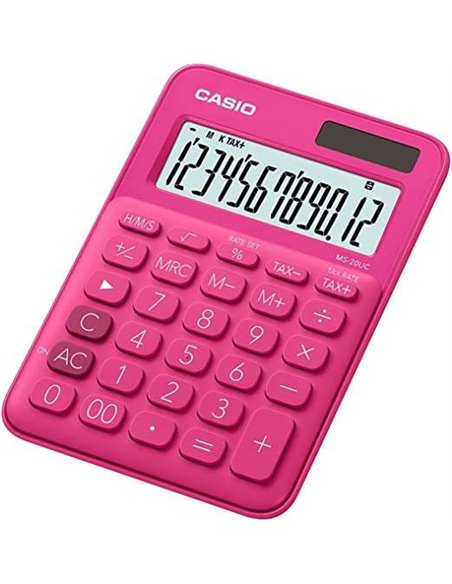 Casio MS-7UC Calculadora de Escritorio 10 Digitos - Tecla Double Cero - Marcadores de Coma de 3 Digitos - Pulsacion de Teclas Si
