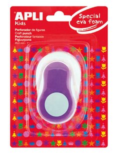 Apli Perforadora de Papier et Goma Eva en Forma de Circulo - Taille de Figura 25.4mm - Perfora Papier, Carton, Cartulina et Goma
