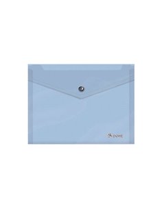 Dohe Sobre Portadocumentos A5 - Fermeture de Broche - Polipropileno Translucido 150 Micras - Couleur Bleu