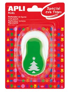 Apli Perforadora Árbol Navidad - Figura 25.4mm - Perfora Papier, Carton, Cartulina et Goma Eva de Jusqu'à 2mm - Deposito de Rest