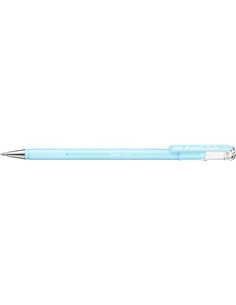 Pentel Hybrid Milky Stylo à bille de Bola - Pointe Fina 0.8mm - Trait 0.4mm - Encre de Gel Opaca - Couleur Bleu Pastel