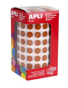 Apli Rollo Avec 5.192 Gomets Redondos Ø 10.5mm - Idéal Pour Escuelas et Talleres Infantiles - Adhésif permanent Base Eau - Norma