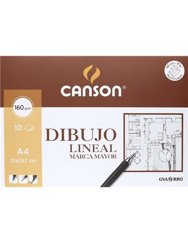 Canson Guarro Minipack de 10 Feuilles - Marca Mayor - 21x29.7 - 160g - Couleur Blanc