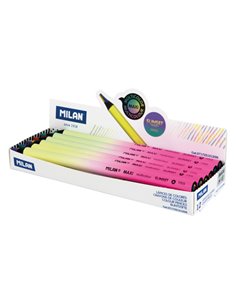 Milan Maxi Sunset Crayon Mina 5mm Multicolor - La Mina Contiene 4 Couleurs: Jaune, Rose, Vert et Lila - Corps Redondo