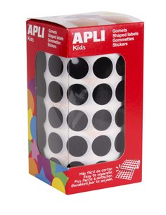Apli Gomets Redondos Ø 15mm - 59 Feuilles Pretroqueladas - 2832 Gomets Par Rollo - Adhésif Base Eau - Normas EN-71 et Cadena de 