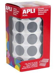 Apli Pack de 1770 Gomets Redondos Ø 20mm - 59 Feuilles Pretroqueladas - Adhésif permanent - Idéal Pour Escuelas Infantiles et Co