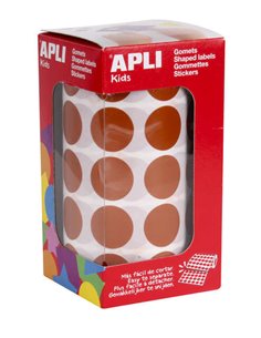 Apli Rollo de 1.770 Gomets Redondos Ø 20mm - 59 Feuilles Pretroqueladas - Adhésif Base Eau - Normas EN-71 et Cadena de Custodia 