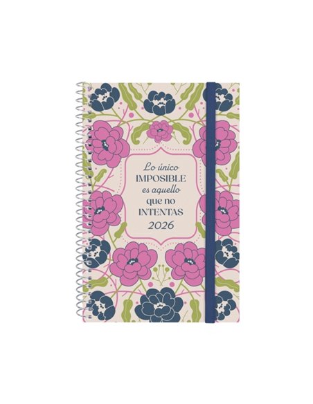 Finocam Design Collection Agenda de Spirale - Annuel 2026 - Couvercle Légère - Format E5 - 124x14x181mm - Semaine sur 2 pages Ho