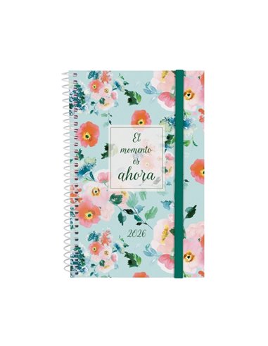 Finocam Design Collection Agenda de Spirale - Annuel 2026 - Couvercle Légère - Format E5 - 124x14x181mm - Semaine sur 2 pages Ho