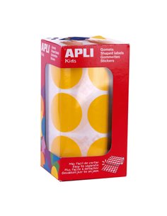 Apli Pack de 708 Gomets Redondos Ø 33mm - 59 Feuilles Pretroqueladas - Adhésif permanent - Idéal Pour Escuelas Infantiles et Col