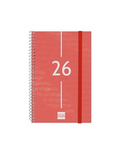 Finocam Year Agenda de Spirale - Annuel 2026 - Couvercle Légère - Format E5 - 125x14x181mm - Semaine sur 2 pages Horizontal - Co