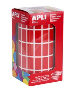 Apli Gomets Rectangulares Rojos - 20x10mm - 59 Feuilles Pretroqueladas - 3540 Gomets Par Rollo - Idéal Pour Actividades Infantil