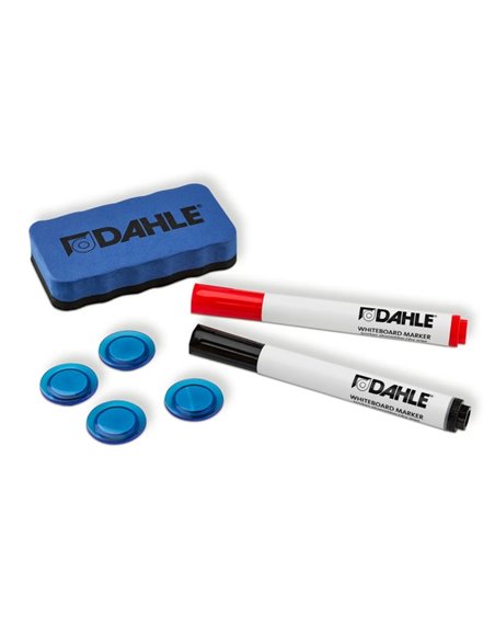 Dahle 95140 Basic Pack de 2 Feutres + Borrador Magnetico + 4 Imanes - Pour Tableau Blanca