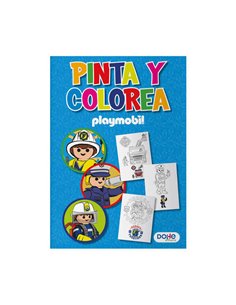 Dohe Libro de Colorear Playmobil Police - Cubierta de Cartulina de 350gr - Intérieur de 30 Feuilles en Papier de 120gr - Idéal P