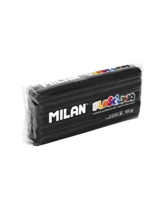 Milan Barra de Plastilina de 150gr - Base de Almidon de Maiz - Sans Gluten - Mezclables - Couleur Noir