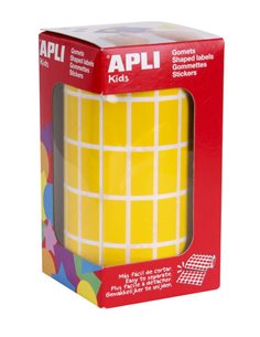 Apli Gomets Rectangulares Amarillos - 20x10mm - 59 Feuilles Pretroqueladas - 3540 Unidades Par Rollo - Idéal Pour Escuelas et Ta