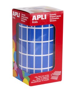 Apli Gomets Rectangulares Azules - 20x10mm - 59 Feuilles Pretroqueladas - 3540 Unidades Par Rollo - Idéal Pour Actividades Infan