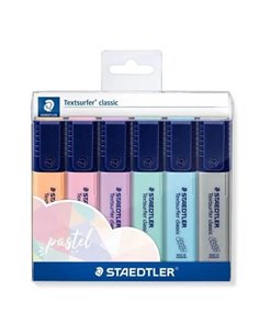 Staedtler Textsurfer Classic 364 Pack de 6 Marcadores Fluorescentes - Séchage rapide - Trait 1 - 5mm Aprox - Couleurs Pastel Ass