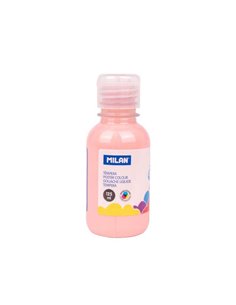 Milan Botella de Tempera 125ml - Tapon Dosificador - Séchage rapide - Mezclable - Couleur Rose Palido