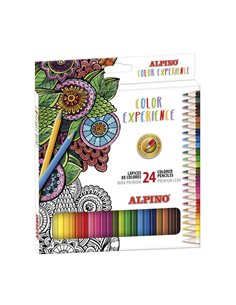Alpino Couleur Experiencie Pack de 24 Lapices de Couleurs Premium Mina Blanda - Pintado Doux et Graduable - Couleurs Vivos et Br