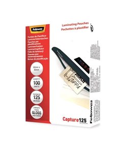 Fellowes Pack de 100 Fundas Pour Plastificar Brillo Pour Tarjetas 60 x 90mm - 125 Micras - Haute qualité - Transparent