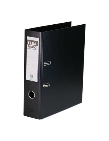 Elba Plast Archivador Taille A4 - Ancho 80mm - Avec Palanca et Rado - Résistant et durable - Fabricado en PVC - Couleur Noir