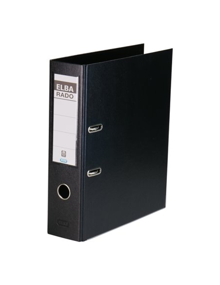 Elba Plast Archivador Taille A4 - Ancho 80mm - Avec Palanca et Rado - Résistant et durable - Fabricado en PVC - Couleur Noir