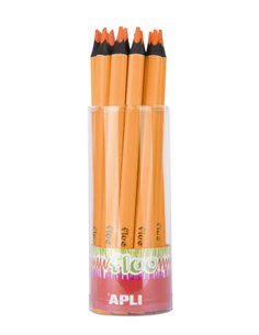 Apli Jumbo Fluor Crayon Triangulares 5mm de Grosor - Mejor Sujecion et Mayor Cobertura - Couleur Orange Fluor