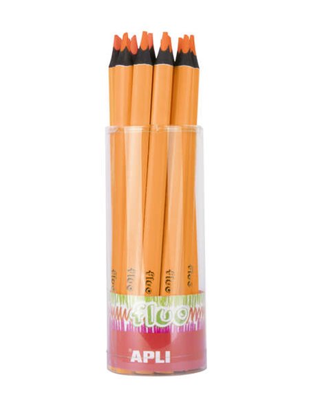 Apli Jumbo Fluor Crayon Triangulares 5mm de Grosor - Mejor Sujecion et Mayor Cobertura - Couleur Orange Fluor