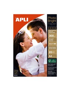 Apli Papier Fotografico Photobright Larga Duracion A4 300g 20 Feuilles