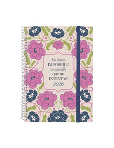 Finocam Design Collection Agenda de Spirale - Annuel 2026 - Couvercle Légère - Format E10 - 162x14x212mm - Semaine sur 2 pages H